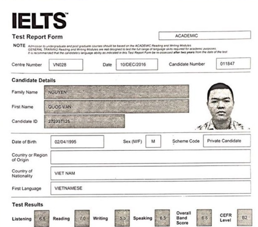 Làm bằng IELTS
