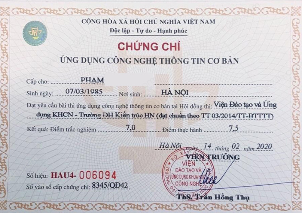 Mua chứng chỉ nghề giả