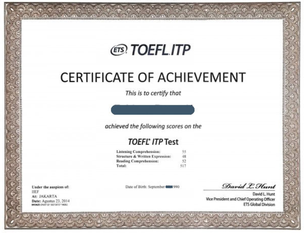 Làm bằng TOEFL