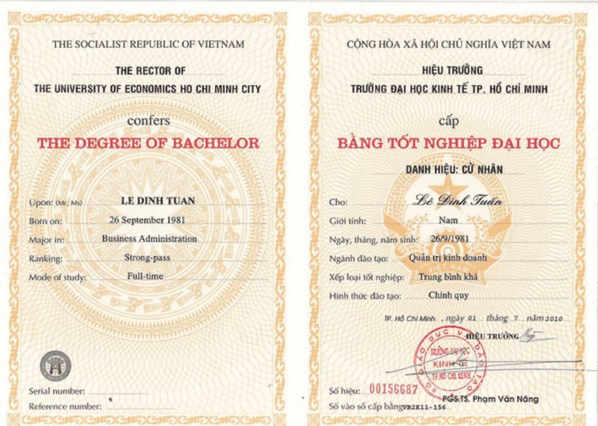 Làm bằng cao đẳng thật