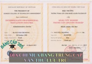 Mua bằng trung cấp văn thư lưu trữ