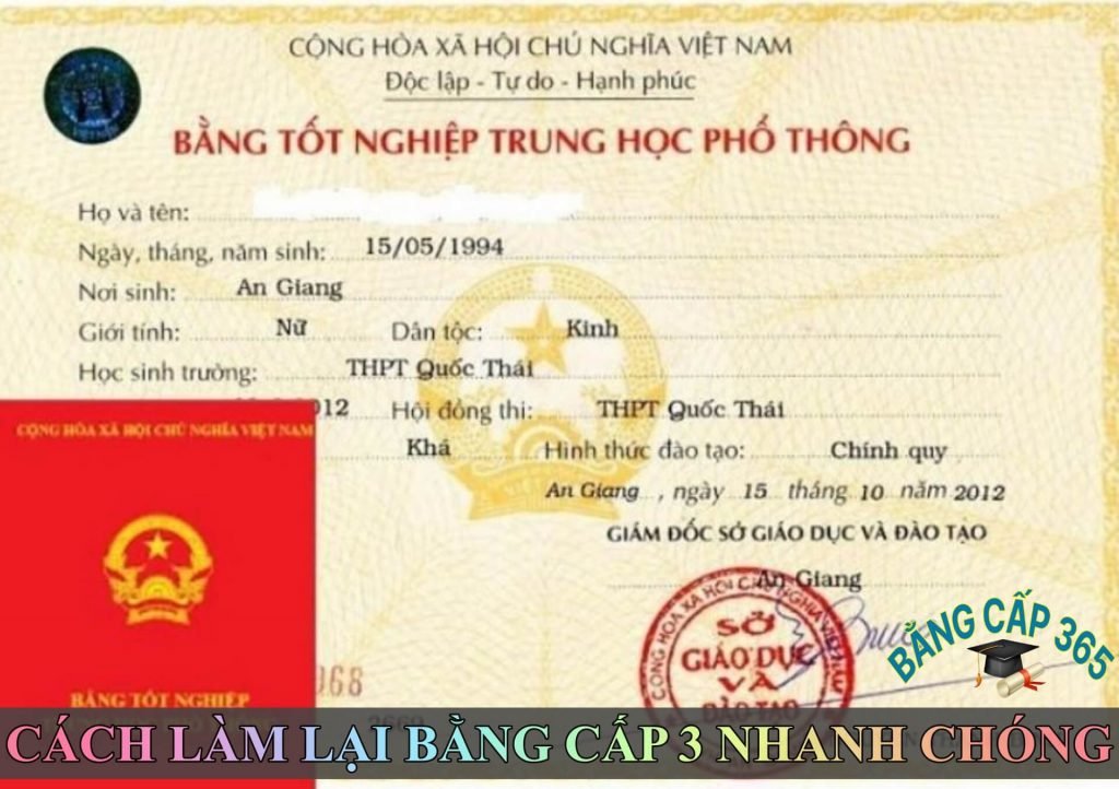 Cách làm lại bằng cấp 3