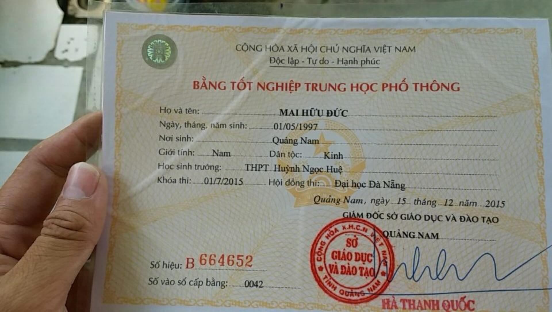 Làm bằng cấp 3 giả tại tphcm