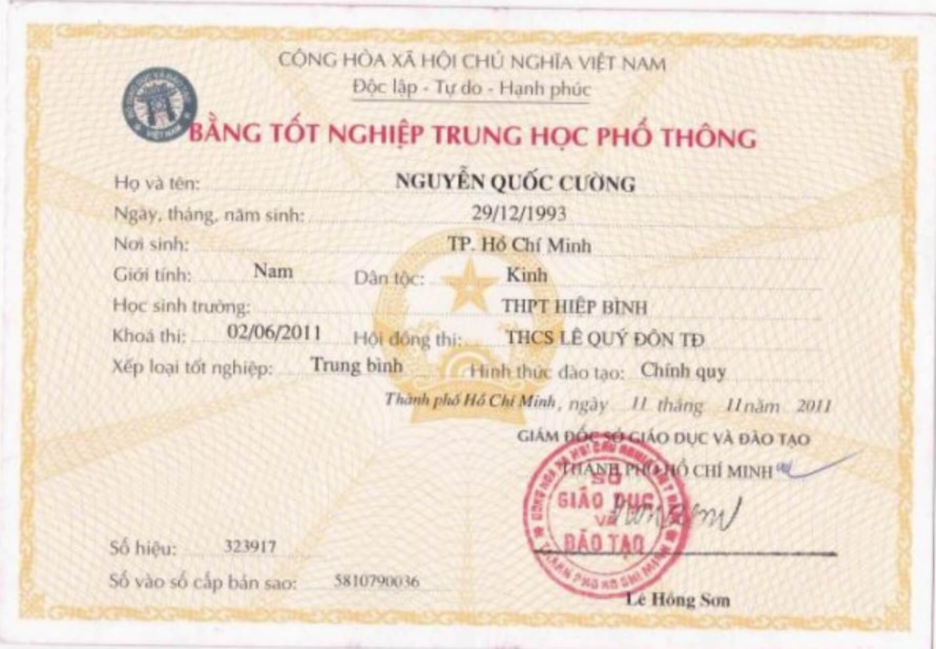Làm bằng cấp 3 tại Thái Nguyên giá rẻ