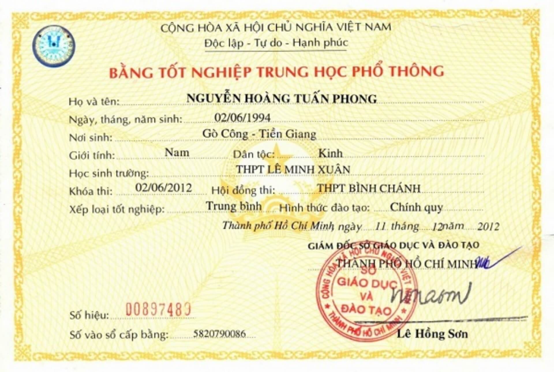Làm bằng cấp 3 tại đà nẵng