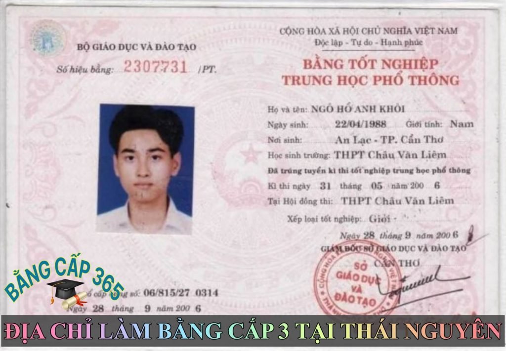 Làm bằng cấp 3 tại Thái Nguyên