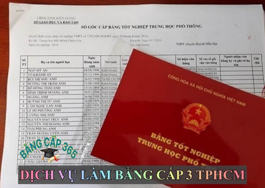 Làm bằng cấp 3 TPHCM