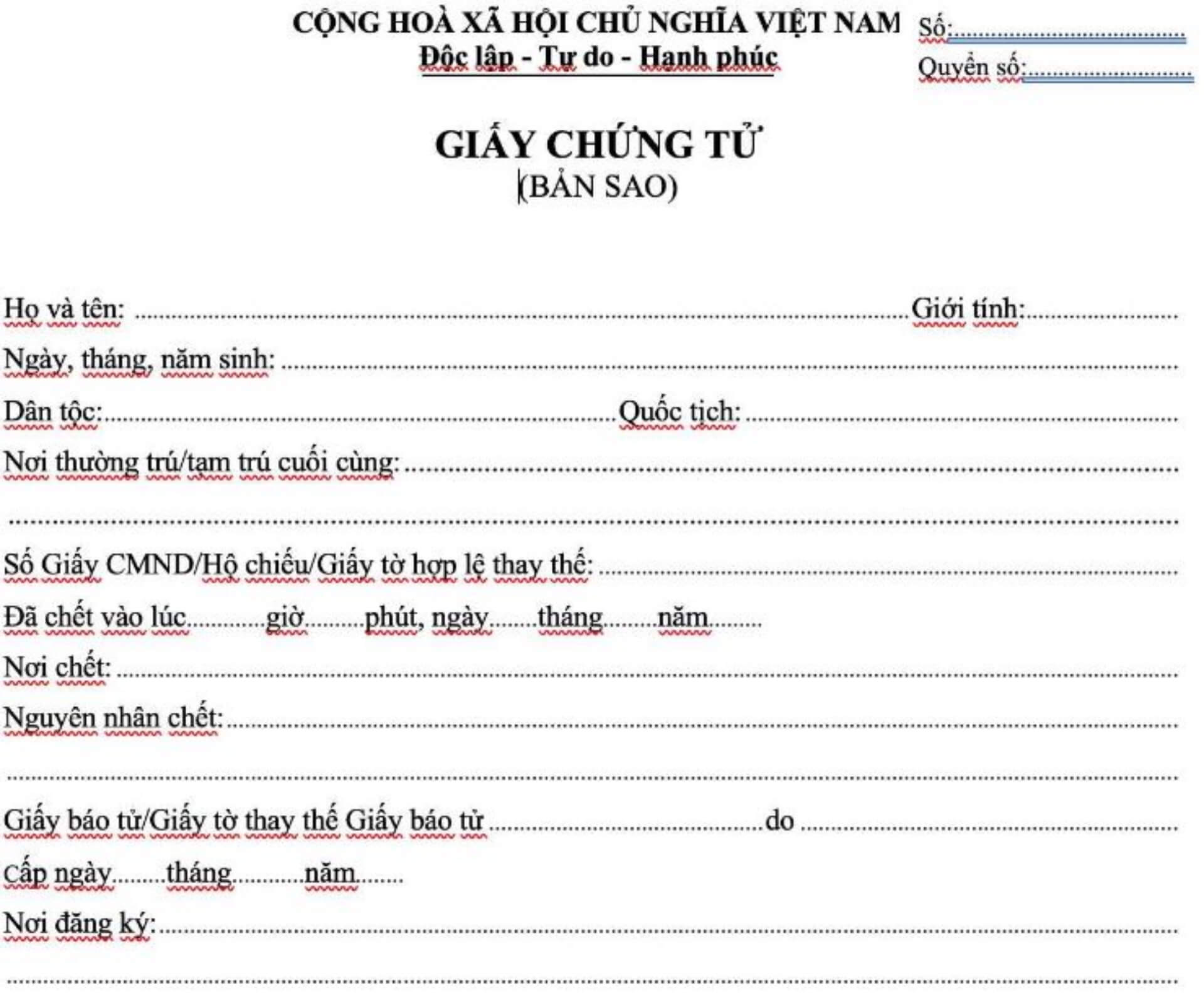 Làm giả giấy chứng tử