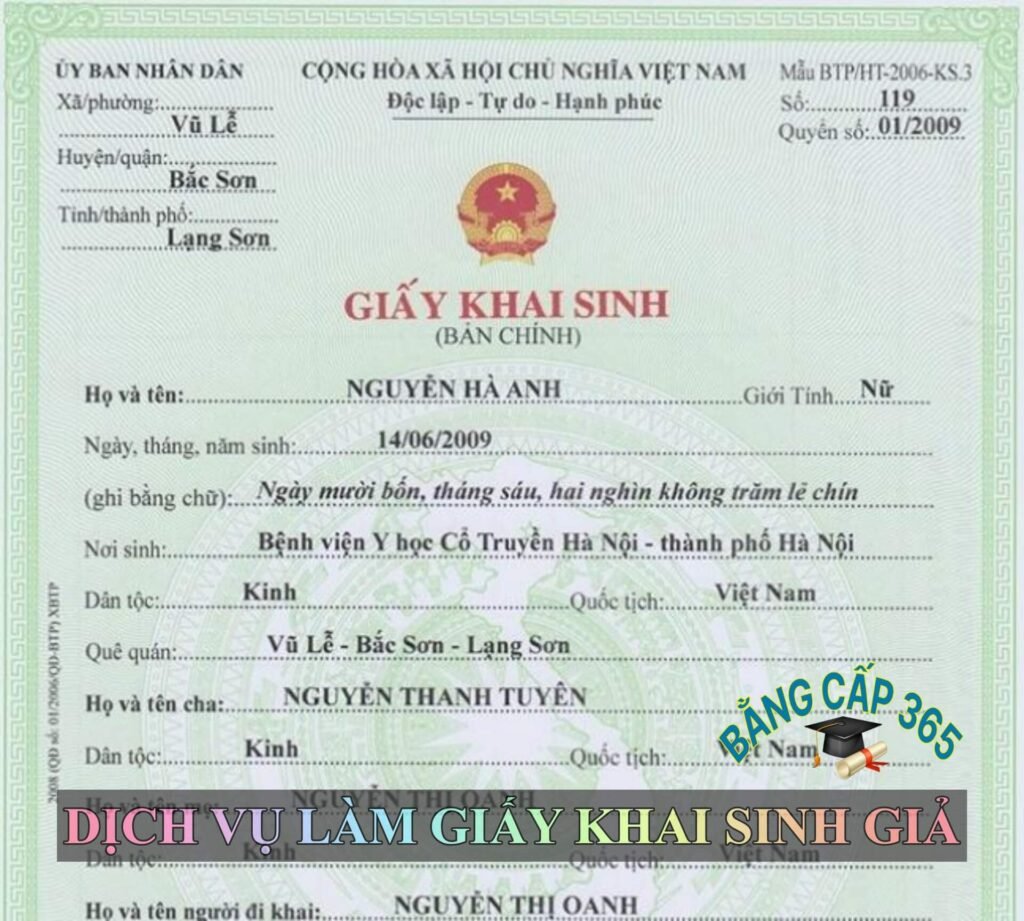 Làm giấy khai sinh giả