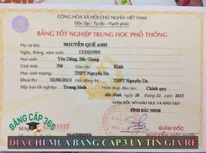 Mua bằng cấp 3