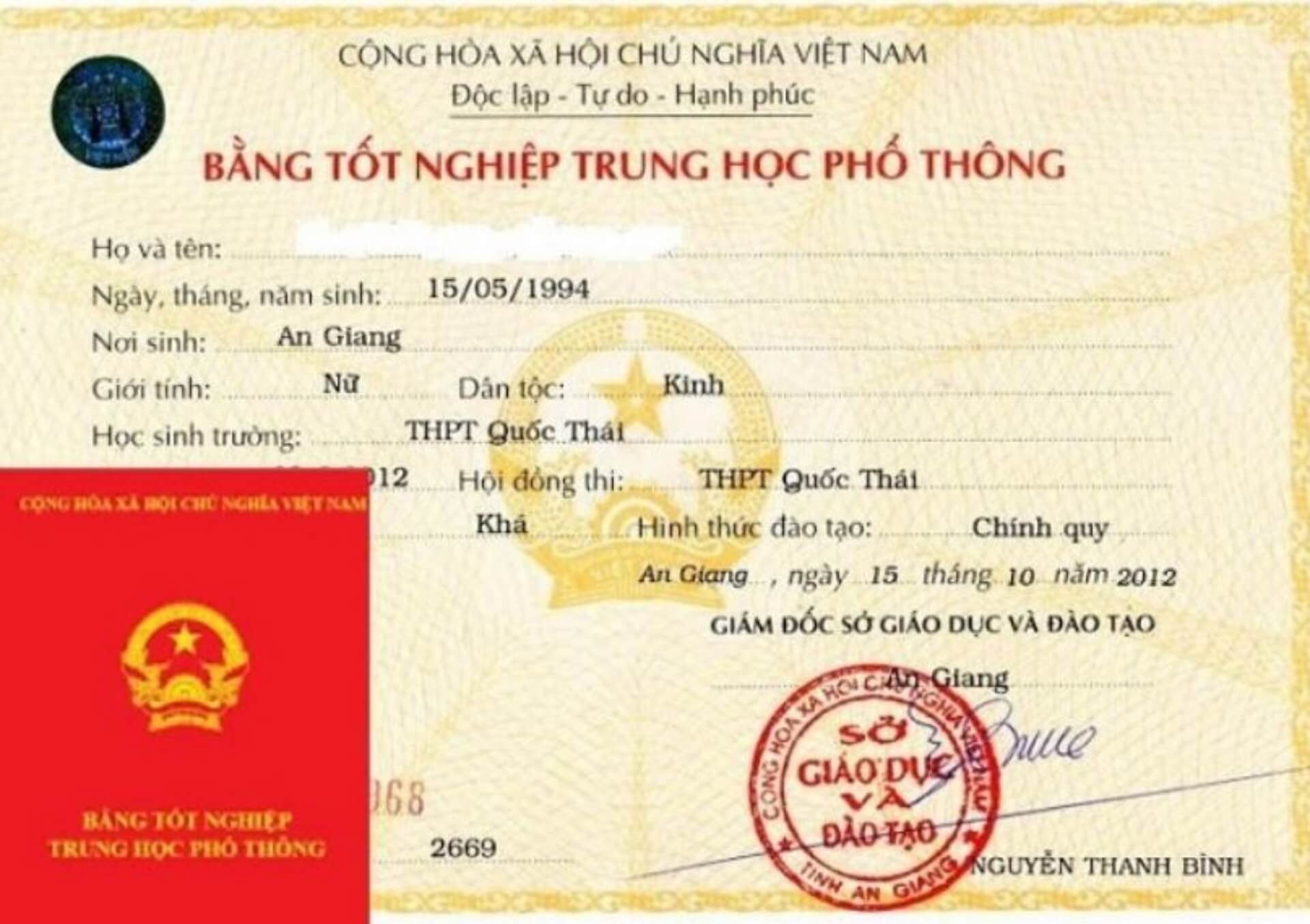 Mua bằng cấp 3 tại Thái Nguyên giá rẻ