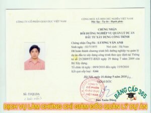 làm chứng chỉ giám đốc quản lý dự án