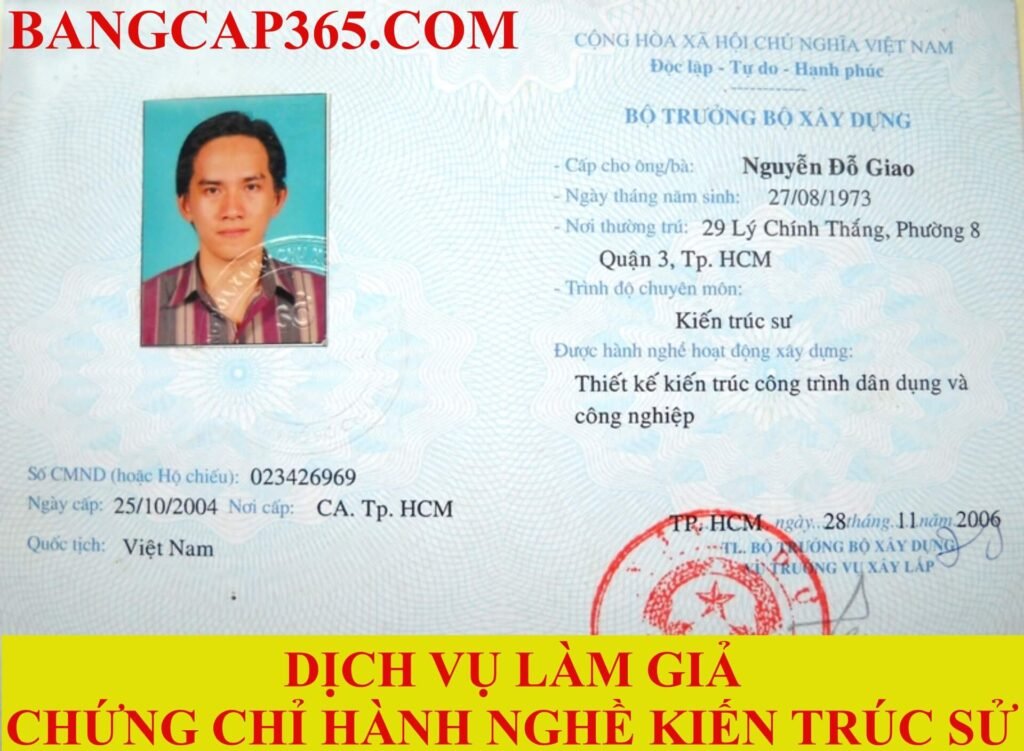 làm chứng chỉ hành nghề kiến trúc sư
