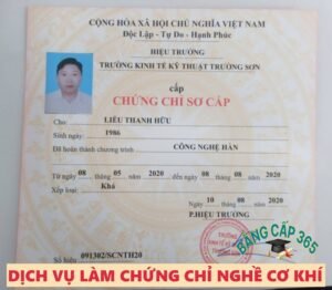 làm chứng chỉ nghề cơ khí