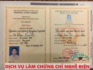 làm chứng chỉ nghề điện