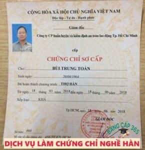 làm chứng chỉ nghề hàn