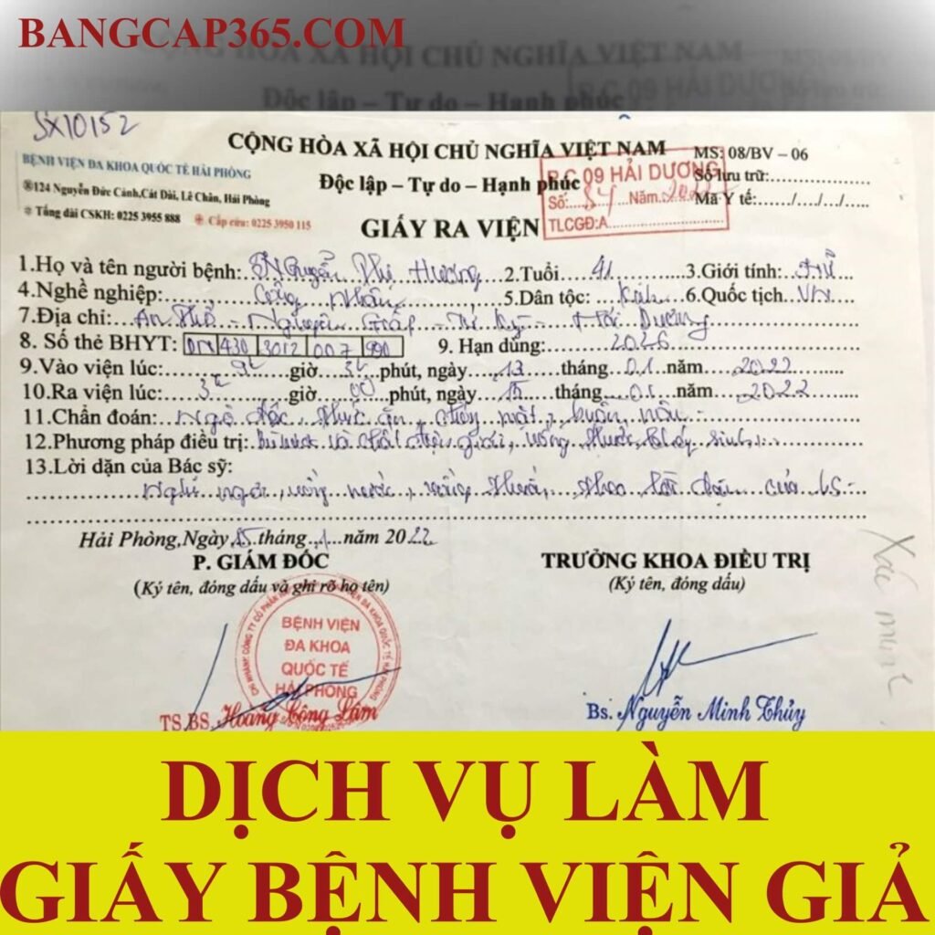 làm giấy bệnh viện giả